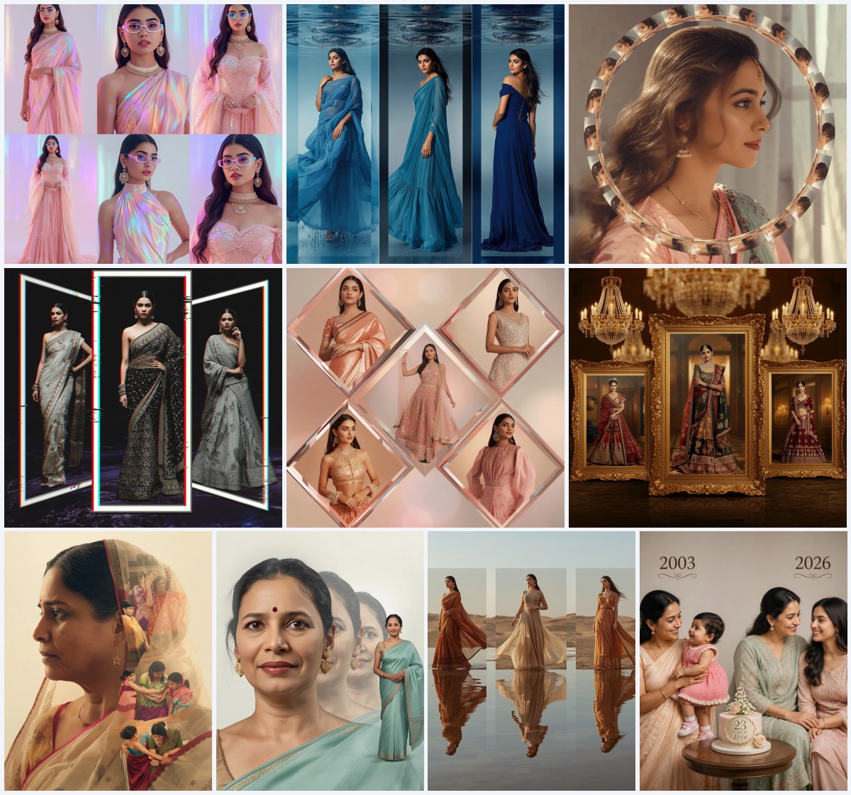 Best 10 Saree in Kitchen AI Prompts for Homely and Authentic Moments