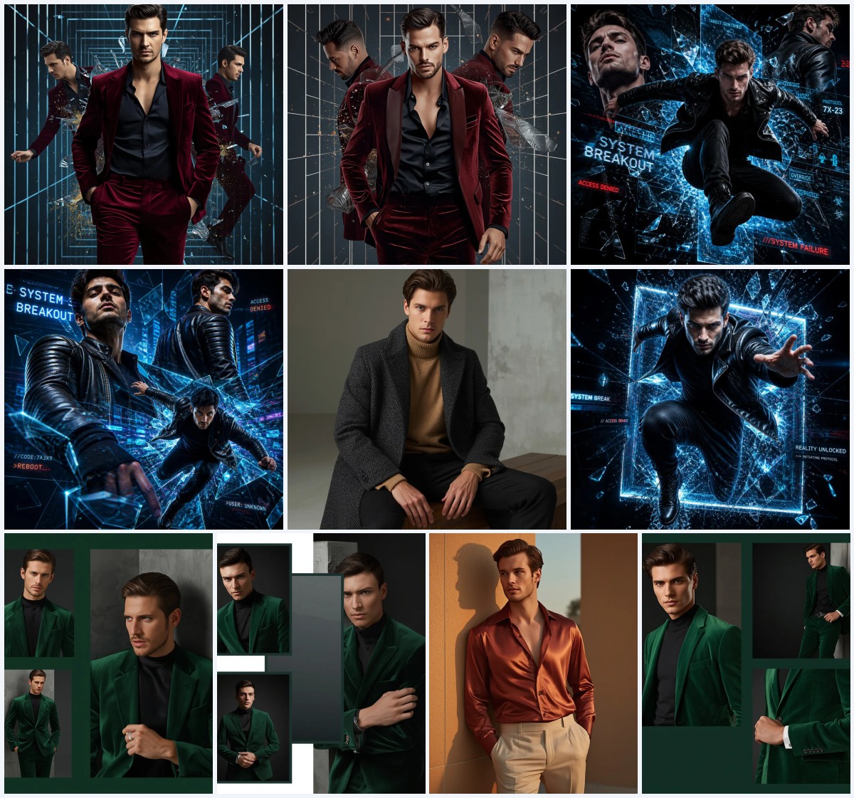 New 10 Powerful Attitude AI Prompts for Expressive Men’s Portraits with Dramatic Lighting Effects