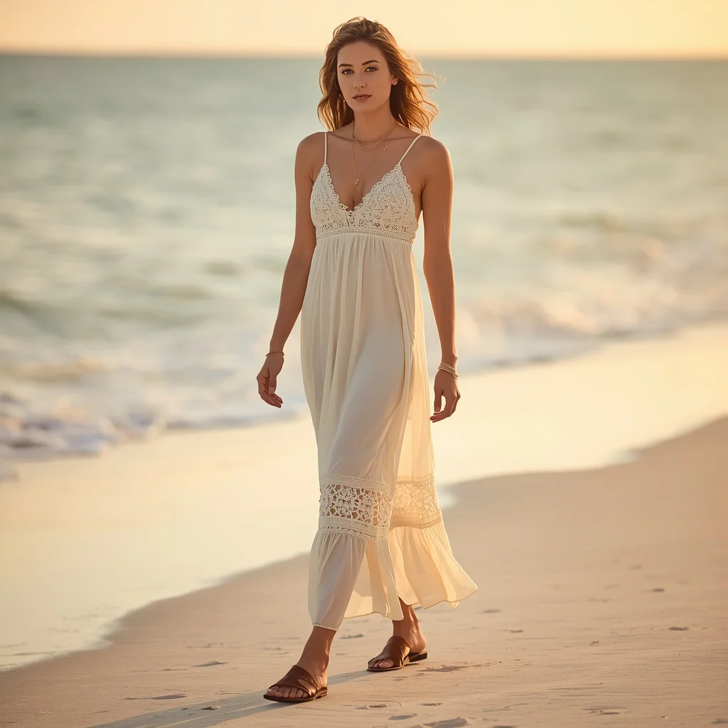 Sophisticated Resort Wear with Western Crochet Details | Instagram prompt for traditional look for girl