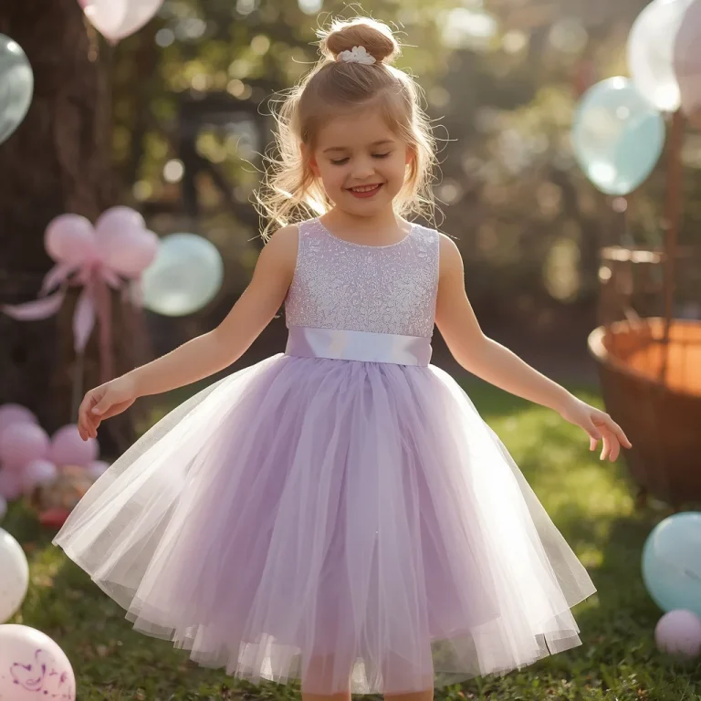 Sparkling Tulle A-Line Dress: Girls Party Charm | ChatGPT prompt for look