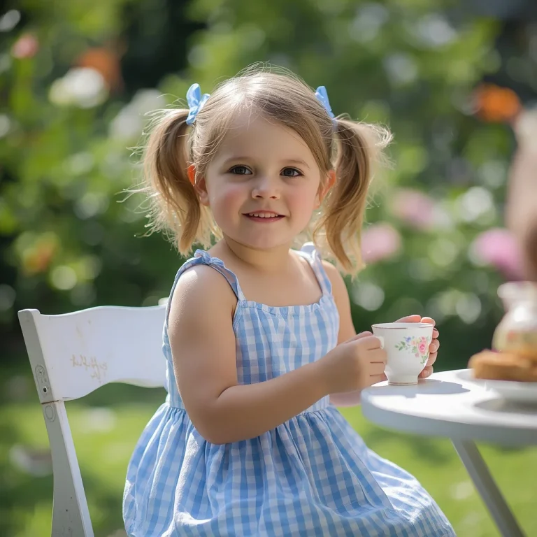 Sweet Gingham Sundress for a Playful Afternoon Tea | Charming Innocent Portrait