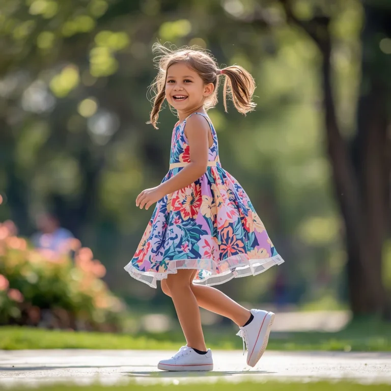 Youthful Playful Style: Floral Print Skater Dress with Sneakers | new instagram trend prompt for girl aesthetic